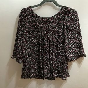 Antilia Femme Balloon Sleeve Floral Blouse